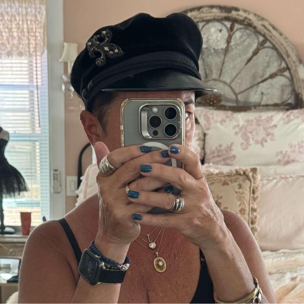 The Kooples Velvet Cap with Fleur deli